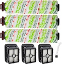 Crosswave Brush Roll Replacement and 1866 Replacement Filters for Bissel CrossWave 2306A CrossWave 1785 Series Vacuum (3 Pack 2460 Multi-Surface Brush Rolls & 3 Pack 1866 Vacuum Filters)