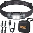 SLONIK Headlamp Rechargeable - 1000 Lumen LED USB Rechargeable Headlight - IPX4 Waterproof Head Lamp with Bright 60 ft Flashlight Beam - Hiking & Outdoor Camping Gear, Black - LED Headlamp