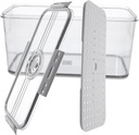Airtight Bread Storage Box with Timer Reusable Food Container for Fruits Vegetables Transparent Design with Sided Lock Kitchen Organizer for Fridge and Pantry