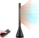 Tower Bladeless Heating and Cooling Fan； Bladeless Fan with Remote Control；Oscillating Fan/Standing Floor Fan for Home/Office/Room；Two temperatures for year-round use(Black)