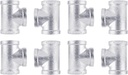 PIPE DECOR 3/4 in. Authentic Galvanized Malleable Iron Tee, 8 Pack, for DIY Pipe Furniture Building and Regular Plumbing Applications