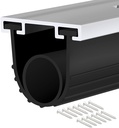 Papillon 10FT Garage Door Bottom Seal Kit, EPDM Rubber with Pre-Drilled Aluminum Track Retainer - U+O Ring Weather Stripping for Steel/Wood Doors (Heavy Duty Universal Design)