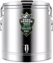 Stainless Steel Insulated BarrelStainless Steel Insulated Barrel, Stainless Steel Keg Style Growler Insulation Insulated Beverage Dispenser with Faucet (Silver 16L)