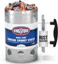 KINGSFORD Heavy Duty Deluxe Charcoal Chimney Starter | BBQ Chimney Starter for Charcoal Grill and Barbecues, Compact Easy to Use Chimney Starters and BBQ Grill Tools, Silver