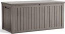 Vixzen 200 Gallon Resin Deck Box, Lockable Outdoor Storage Box for Patio Cushions Storage Furniture,Garden Tools, Pool Supplies, Weatherproof and UV Resistant- Grey