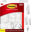 Command Variety Pack, Including 10 Pairs of Picture Hanging Strips, 6 Wire Hooks and 8 Utility Hooks for Hanging Christmas Decorations, Damage-Free Hanging Up to 19 Items with Command Strips, 1 Kit