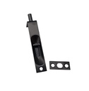 QCAA Professional Quality Solid Brass Door Flush Bolt, 4", with Square End, Matte Black, 1 Pack, Made in Taiwan