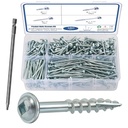 Pocket Hole Screws Assortment Kit, 380Pcs in 4 Sizes #8 x 1, 1-1/4", 2", 2-1/2", Coarse Thread Wood Screws with Square Drive, Zinc Plated Pocket Screws, Self Tapping, Drive Bit Included