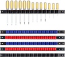 CASOMAN 6 Piece Screwdriver Organizer and Wrench Organizer, Hand Tool Holder, Plastic Rail Wrench Hanger with Clips