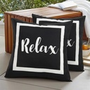 Adabana Outdoor Waterproof Throw Pillow Covers 16x16 Inches Set of 2 Black and White Pillows Cover for Patio Furniture Garden Porch
