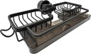 Sponge Holder for Kitchen Sink Over Faucet for Dia 0.7-1.1inch Round Pipe, Adjustable Sink Organizer Hanging Faucet Drain Rack for Shower Soap, Brush, Dishcloth