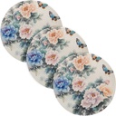 Fall Flowers Peonies White Ink Wash Painting 3 Pcs Microwave Trivet for Crock Pot 15in Heat Resistant Hot Pads Protecting Table