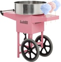 GarveeHome Cotton Candy Machine Commercial, Cotton Candy Maker With Cart Floss Maker with Stainless Steel Bowl, Pink