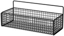 Wall Hanging Storage Rack Multifunctional Portable Iron Wire Bin Basket for Bathroom Kitchen (Black)