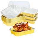 30 Pack 9x13 Aluminum Pans with Lids Half Size Extra Heavy Duty, Gold Aluminum Foil Baking Pan Double Thick Tin Foil Food Container with Lids for Baking, Roasting, Cooking, Heating or Steam Table