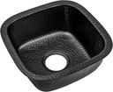 Monarch Abode 15-inch Hand Hammered Matte Black Aluminum Atlas Dual Mount Drop in Kitchen Sinks, Drop in or Undermount Kitchen Sink, Dual Mount Bar Prep Sinks, Deep Single Bowl
