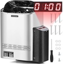 Mxmoonant Sauna Heater, 9KW 220V Electric Sauna Heaters Digital Control Sauna Stove Dry Steam Sauna Bath for Home Hotel Spa Max. 425 Cu.ft with Sauna Hygrothermograph