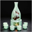 Sake Set Sake Set Cups Celadon Sake Set with Sake Warmer Gift Box Packaging 9 PCS