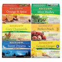 Bigelow Tea Caffeine Free 6 Flavor Herbal Tea Variety Pack, Decaf Tea with Mint Medley, Cozy Chamomile, Orange and Spice, Sweet Dreams, Perfect Peach, and Lemon Ginger, (Pack of 6), 118 Total Tea Bags
