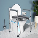 Raised Toilet Seat with Handles - Adjustable Height & Width Toilet Seat Riser for Seniors/Elderly, 400lb Capacity, Universal Fit for Any Toilet (Handicap, Pregnant)