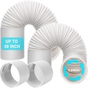 HOXHA 2 Pack Portable Air Conditioner Hose with Coupler 5.9 Inch AC Exhaust Vent Duct Hose Universal AC Tube Hose Kit Parts Accessories