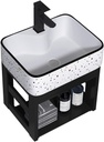 Wall Mount Sink Corner Bathroom Vanity Cabinet and Sink，with Bathroom Cabinet Freestanding Storage Vanity for Small Space Wall Mounted Floating Cabinet (Size : 40x37x48cm)