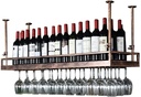 Wine Racks Bronze Wine Rack - Morden Style Iron Hanging Wine Glass Rack Ceiling Decoration Shelf for Bar Restaurants Kitchen or Wine Cellar 80Cm