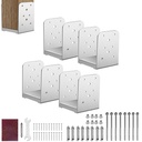 6×6 Post Base, 6×6 Stainless Steel Post Base, Adjustable Post Bracket, 4 Pcs, Inside Dimensions (5.3 x 5.3 inch), for Standing Wooden Posts, Patio Fences, Handheld Support Brackets and More