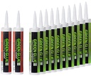 Trademark Soundproofing Green Glue Soundproofing Compound and Acoustical Sealant Combo Set - Ten Green Glue Noiseproofing Compound and Two Acoustic Caulk Adhesive Seal