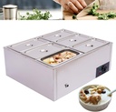 Electric Commercial Food Warmer, 6-Pan Steam Table Stainless Steel Bain Marie Buffet Countertop Stainless Steel Electric Heating with Temperature Control & Lid for Parties, Catering, Restaurants