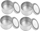 Unomor 4pcs Cookie Tins Tinplate Cans Light Weight Cake Dessert Jar Decorative Containers Tin Boxes Window Lid