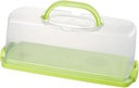 Rectangular Bread Keeper with Handle for Kitchen Storage of Loaves and Cakes, Green