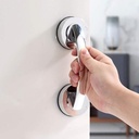 YUM Large Glass Doors and Windows, Bathroom Sliding Doors, cabinets, wardrobes, Suction Cups, Non Porous Suction Handles (Silver)