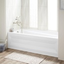 Signature Hardware 446978 Bradenton 60" Three Wall Alcove Acrylic Soaking Tub with Pre-Drilled Overflow Hole - White