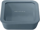 Ceramic Coated Glass Food Storage Container | No PTFE, PFOA, PFAS, and BPA | Reusable Non Toxic Meal Prep Container with Glass Lid | Easy To Store | 5 Cup Square [Dusk]