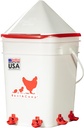 RentACoop 5 Gallon Chicken BPA-Free Plastic Bucket Waterer Set with 4 Horizontal Nipples - Corner Placement