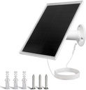 6W Solar Panel Charger, Solar Panel with Micro USB & USB-C Port for DC 5V Outdoor Rechargeable Battery Camera, IP66 Waterproof, 360° Adjustable Security Mount, 1PC