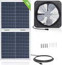 ECO-WORTHY 25W Solar Powered Attic Ventilator Gable Roof Vent Fan with 30W Foldable Panel - Fans for Home Attic, Greenhouse, RV or Outdoor, Ready-to-Use Fan,