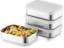 Stainless Steel Snack Containers with silicone Lid Metal Bento Box for Picnic Easy Open Leak Proof Food Containers with Silicone Lids Perfect Metal Lunch Box for Work