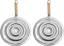 Luxshiny 2Pcs Wooden Handle Coffee Mats, Heat Insulation Pads for Kitchen, Silver Hot Pads for Countertop Protection