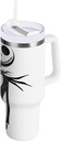30 oz Tumbler With Handle and Straw Lid, Stainless Steel Vacuum Insulated Tumbler for Water, Iced Tea or Coffee, Easy to Clean (Halloween Gentleman)