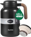 68 Oz Thermal Coffee Carafe, Stainless Steel Insulated Vacuum Coffee Carafes For Keeping Hot, 2 Liter Carafe for Hot Liquids (Black)