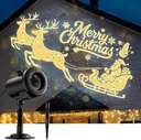 12 in 1 Christmas Projector Lights Outdoor,3D Dynamic Christmas Decorations,Clearer Santa Sleigh/Nativity/Green Monster/Ghost HD Patterns Holiday Lights,Waterproof for Window Wall Yard Holiday Decor