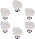 Ceramic Nautical Seashell Drawer Pulls Handles for Kitchen Cabinets Dresser Cupboard Wardrobe, Beach/Ocean Theme Cabinet Knobs, 6 Pack (White)