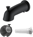 Universal Bathroom Extra Long Tub Spout with Shower Diverter Bath Bathtub Faucet Tub Spout,1/2" IPS Inside Thread Bathtub Faucet Spout also fit for 1/2" Copper Pipe,Matte Black