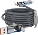 4 in 1 Charging Cable,240W USB to USB C Cable 10 ft,Fast Charging Multi Charger Cord with Type C/USB A/L Port for iPhone 16/15/14 Series MacBook iPad Pixel Samsung Switch PS5 Tablet and More