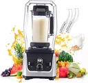 Electric Stand Smoothie Mixer, Juice Blender W/Timer Food Processors, Commercial Drink Machine, For Milkshakes, Condiments, Sauces (5L)