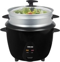 Unknown1 5 Cup Rice Cooker with Food Steamer Attachment Black Non-Stick Surface