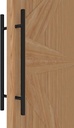 Matte Black Round Barn Door Handles 12"/24"/36"/48"/59'', Pull Push Long French Door Handle Double Sided, Large Front Exterior Shower Door Pull Handles