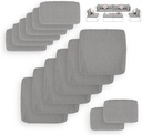 FINCATI 14-Piece Outdoor Patio Cushion Covers Replacement with Zipper, Deep Seated Outdoor Sectional Sofa Replacement Slipcovers for Backyard Furniture Sets Only Cover 27"x27", Light Gray
